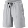 imageJMIERR Mens Shorts Running Athletic Shorts Waterproof Quick Dry 7quot Gym Workout Breathable ShortsA Grey 1