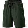 imageJMIERR Mens Shorts Running Athletic Shorts Waterproof Quick Dry 7quot Gym Workout Breathable ShortsB Green