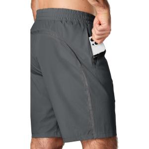 imageJMIERR Mens Athletic Running Shorts Lightweight Quick Dry Workout Basketball Gym 7quot Sports Shorts with Zipper Pockets7 Dark Grey