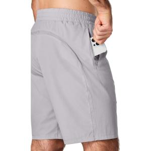 imageJMIERR Mens Athletic Running Shorts Lightweight Quick Dry Workout Basketball Gym 7quot Sports Shorts with Zipper Pockets7 Grey
