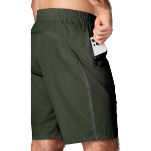 imageJMIERR Mens Athletic Running Shorts Lightweight Quick Dry Workout Basketball Gym 7quot Sports Shorts with Zipper Pockets7 Moss Green
