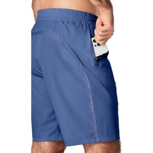 imageJMIERR Mens Athletic Running Shorts Lightweight Quick Dry Workout Basketball Gym 7quot Sports Shorts with Zipper Pockets7 Navy Blue