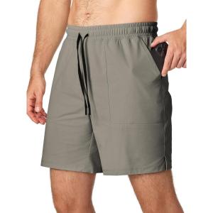 imageJMIERR Mens Shorts Running Athletic Shorts Waterproof Quick Dry 7quot Gym Workout Breathable Shorts0 Grey