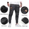 imageJMIERR Mens Casual Joggers Pants  Cotton Drawstring Chino Cargo Pants Hiking Outdoor Twill Track Jogging Sweatpants PantsC Dark Grey