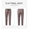 imageJMIERR Mens Casual Joggers Pants  Cotton Drawstring Chino Cargo Pants Hiking Outdoor Twill Track Jogging Sweatpants PantsChestnut