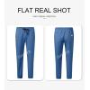 imageJMIERR Mens Casual Joggers Pants  Cotton Drawstring Chino Cargo Pants Hiking Outdoor Twill Track Jogging Sweatpants PantsDeep Sky Blue