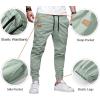 imageJMIERR Mens Casual Joggers Pants  Cotton Drawstring Chino Cargo Pants Hiking Outdoor Twill Track Jogging Sweatpants PantsHaze Blue