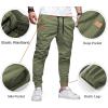 imageJMIERR Mens Casual Joggers Pants  Cotton Drawstring Chino Cargo Pants Hiking Outdoor Twill Track Jogging Sweatpants PantsLight Green