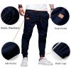 imageJMIERR Mens Casual Joggers Pants  Cotton Drawstring Chino Cargo Pants Hiking Outdoor Twill Track Jogging Sweatpants PantsMidnight Blue