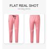 imageJMIERR Mens Casual Joggers Pants  Cotton Drawstring Chino Cargo Pants Hiking Outdoor Twill Track Jogging Sweatpants PantsPeach Blossom