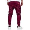imageJMIERR Mens Casual Joggers Pants  Cotton Drawstring Chino Cargo Pants Hiking Outdoor Twill Track Jogging Sweatpants PantsRed Dahlia