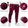 imageJMIERR Mens Casual Joggers Pants  Cotton Drawstring Chino Cargo Pants Hiking Outdoor Twill Track Jogging Sweatpants PantsRed Dahlia