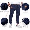 imageJMIERR Mens Casual Joggers Pants  Cotton Drawstring Chino Cargo Pants Hiking Outdoor Twill Track Jogging Sweatpants PantsSail Blue