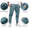 imageJMIERR Mens Casual Joggers Pants  Cotton Drawstring Chino Cargo Pants Hiking Outdoor Twill Track Jogging Sweatpants PantsTeal