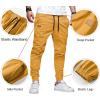 imageJMIERR Mens Casual Joggers Pants  Cotton Drawstring Chino Cargo Pants Hiking Outdoor Twill Track Jogging Sweatpants PantsYellow