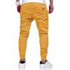 imageJMIERR Mens Casual Joggers Pants  Cotton Drawstring Chino Cargo Pants Hiking Outdoor Twill Track Jogging Sweatpants PantsYellow