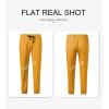 imageJMIERR Mens Casual Joggers Pants  Cotton Drawstring Chino Cargo Pants Hiking Outdoor Twill Track Jogging Sweatpants PantsYellow