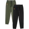 imageJMIERR Mens Casual Joggers Pants  Cotton Drawstring Chino Cargo Pants Hiking Outdoor Twill Track Jogging Sweatpants PantsZ  2 Pack  Black  Dark Green