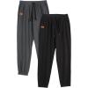 imageJMIERR Mens Casual Joggers Pants  Cotton Drawstring Chino Cargo Pants Hiking Outdoor Twill Track Jogging Sweatpants PantsZ  2 Pack  Black  Dark Grey