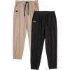 imageJMIERR Mens Casual Joggers Pants  Cotton Drawstring Chino Cargo Pants Hiking Outdoor Twill Track Jogging Sweatpants PantsZ  2 Pack  Black  Khaki