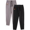 imageJMIERR Mens Casual Joggers Pants  Cotton Drawstring Chino Cargo Pants Hiking Outdoor Twill Track Jogging Sweatpants PantsZ  2 Pack  Black  Light Grey