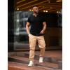 imageJMIERR Mens Casual Joggers Pants  Cotton Drawstring Chino Cargo Pants Hiking Outdoor Twill Track Jogging Sweatpants PantsZ  2 Pack  Black  Light Grey