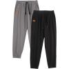 imageJMIERR Mens Casual Joggers Pants  Cotton Drawstring Chino Cargo Pants Hiking Outdoor Twill Track Jogging Sweatpants PantsZ  2 Pack  Black  Medium Grey
