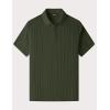 imageJMIERR Mens Casual Polo Shirt Summer Short Sleeve Vacation Button Beach Knit Stretchy Golf ShirtsD Dark Green