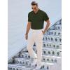 imageJMIERR Mens Casual Polo Shirt Summer Short Sleeve Vacation Button Beach Knit Stretchy Golf ShirtsD Dark Green