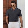 imageJMIERR Mens Casual Polo Shirt Summer Short Sleeve Vacation Button Beach Knit Stretchy Golf ShirtsD Grey