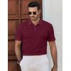 imageJMIERR Mens Casual Polo Shirt Summer Short Sleeve Vacation Button Beach Knit Stretchy Golf ShirtsD Red