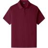 imageJMIERR Mens Casual Polo Shirt Summer Short Sleeve Vacation Button Beach Knit Stretchy Golf ShirtsD Red