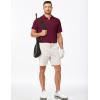 imageJMIERR Mens Casual Polo Shirt Summer Short Sleeve Vacation Button Beach Knit Stretchy Golf ShirtsD Red