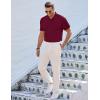 imageJMIERR Mens Casual Polo Shirt Summer Short Sleeve Vacation Button Beach Knit Stretchy Golf ShirtsD Red