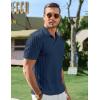 imageJMIERR Mens Casual Polo Shirt Summer Short Sleeve Vacation Button Beach Knit Stretchy Golf ShirtsE Blue 2