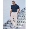 imageJMIERR Mens Casual Polo Shirt Summer Short Sleeve Vacation Button Beach Knit Stretchy Golf ShirtsE Blue 2