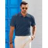 imageJMIERR Mens Casual Polo Shirt Summer Short Sleeve Vacation Button Beach Knit Stretchy Golf ShirtsE Blue 2