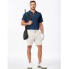 imageJMIERR Mens Casual Polo Shirt Summer Short Sleeve Vacation Button Beach Knit Stretchy Golf ShirtsE Blue 2