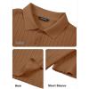 imageJMIERR Mens Casual Polo Shirt Summer Short Sleeve Vacation Button Beach Knit Stretchy Golf ShirtsE Brown