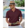 imageJMIERR Mens Casual Polo Shirt Summer Short Sleeve Vacation Button Beach Knit Stretchy Golf ShirtsE Purple