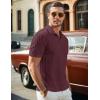 imageJMIERR Mens Casual Polo Shirt Summer Short Sleeve Vacation Button Beach Knit Stretchy Golf ShirtsE Purple