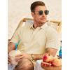 imageJMIERR Mens Casual Polo Shirt Summer Short Sleeve Vacation Button Beach Knit Stretchy Golf ShirtsE Yellow