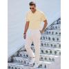 imageJMIERR Mens Casual Polo Shirt Summer Short Sleeve Vacation Button Beach Knit Stretchy Golf ShirtsE Yellow