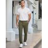 imageJMIERR Mens Chino Pants Casual Stretch Golf Pants Waist Tapered Trousers Lightweight Comfy Pants with Zipper PocketsMoss Green