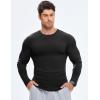 imageJMIERR Mens Long Sleeve Muscle T Shirts Casual Crewneck Longline Ribbed Tee Shirts for Gym Workout0 Black