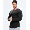imageJMIERR Mens Long Sleeve Muscle T Shirts Casual Crewneck Longline Ribbed Tee Shirts for Gym Workout0 Black