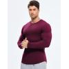 imageJMIERR Mens Long Sleeve Muscle T Shirts Casual Crewneck Longline Ribbed Tee Shirts for Gym WorkoutBurgundy