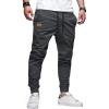 imageJMIERR Mens Casual Joggers Pants  Cotton Drawstring Chino Cargo Pants Hiking Outdoor Twill Track Jogging Sweatpants PantsC Dark Grey
