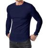 imageJMIERR Mens Long Sleeve Muscle T Shirts Casual Crewneck Longline Ribbed Tee Shirts for Gym WorkoutNavy Blue