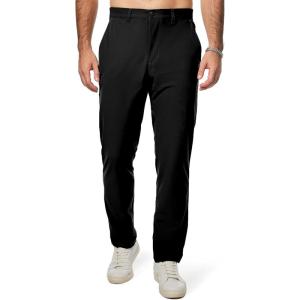 imageJMIERR Mens Chino Pants Casual Stretch Golf Pants Waist Tapered Trousers Lightweight Comfy Pants with Zipper PocketsBlack